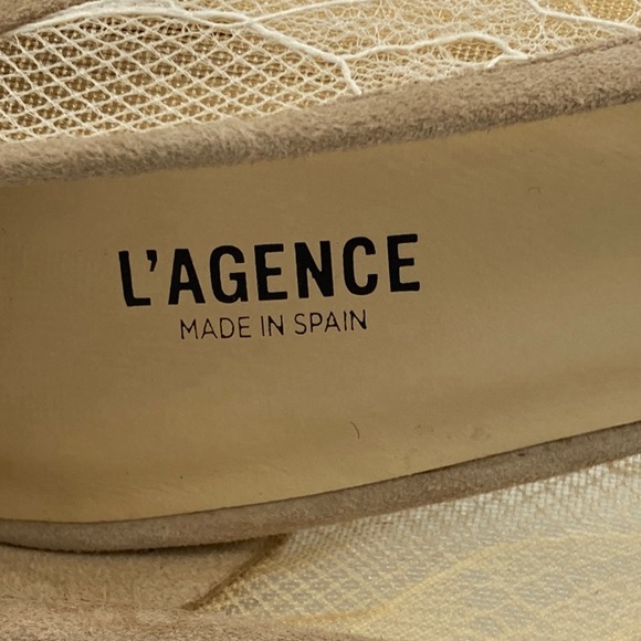 NWOB L'Agence Simone Tan Suede and Beige Lace Pumps - Sz 37.5 ( US 6.5) - Picture 11 of 12